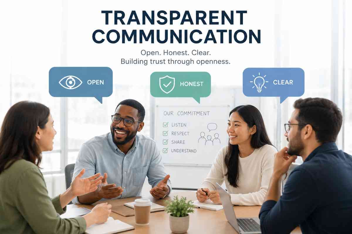 transparent communication Transparent communication to keep regular updates about the progress.